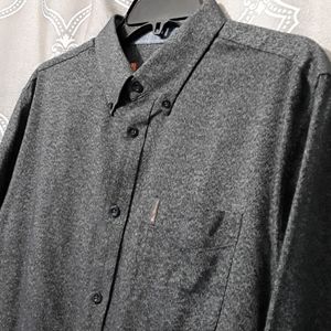 Men's Ben Sherman Gray Charcoal Long Sleeve Button Down Shirt, M